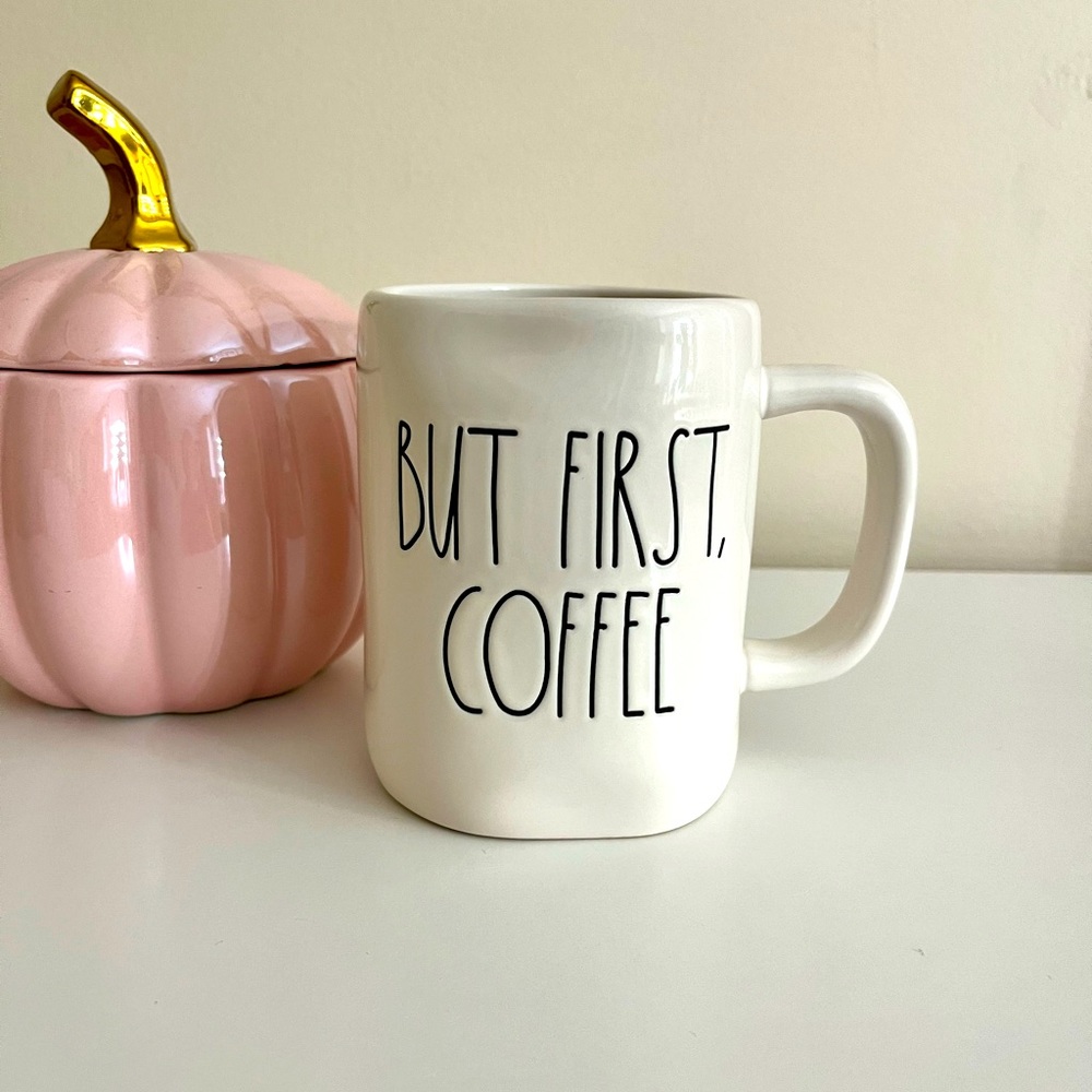 Rae Dunn but first coffee mug